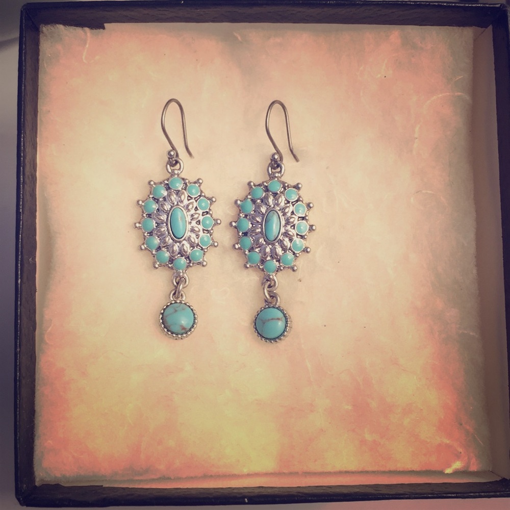 Lucky brand turquoise earrings! Like new! 🍀